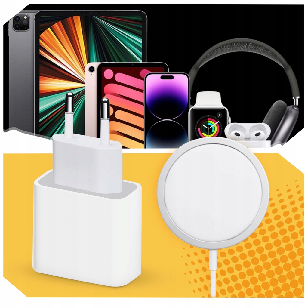 ŁADOWARKA INDUKCYJNA + SZYBKOŁADOWARKA DO IPHONE 15/20W USB-C - LIGHTING Marka Lewer